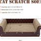 Scratching Sofa, Couch Shaped Thick Scratching Cardboard, Lounge Bed for Indoor Rest&Play, Sofa Scratcher Pad (Brown, 22.4" L X 12.2" W X 6.3" H)