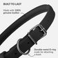 CollarDirect Rolled Leather Dog Collar, Soft Padded Round Puppy Collar, Handmade Genuine Leather Collar Dog Small Large Cat Collars 13 Colors (18-22 Inch, Black Smooth)