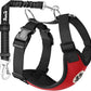 SlowTon Dog Seat Belt Harness for Car, Dog Car Harness Adjustable Mesh Breathable & Dog Seatbelt Safety Tether with Elastic Bungee for Small Medium Large Pets(Red, Double Clip, M)