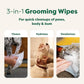 Earth Rated Pet Wipes for Dogs and Cats, Hypoallergenic, 3-in-1 Cleaning, Deodorizing and Hydrating, for Grooming Paws, Body and Butt, New White Tea and Basil Scent, 100 Count