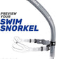 CAPAS Training Swim Snorkel for Lap Swimming, Swivel Headband Ultimate Fit Center-Mount Swimmers Snorkel with Liquid Silicone Mouthpiece Adjustable Strap, Designed for Adult Men Women