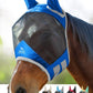 Harrison Howard Pro Luminous Horse Fly Mask Large Eye Space Standard with Ears UV Protection for Horse Signature Blue Small Pony