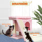 SYANDLVY Small Pink Cat Tree with Perch for Indoor Cats, Cat Tower with Scratching Post, Modern Activity House for Large Cats, Condo with Board, Kittens Cave