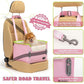 PETSFIT Small Dog Car Seat, Patent Safe Buckles Dog Booster Car Seat, Cat Car Seat with Safety Belt, Suitable for Small Pets Up to 25lbs (Pink)