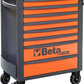 Beta RSC24 Heavy Duty Rolling Tool Cabinet, 8 Drawers, Orange, Ball Bearing Slides, Rubber Mat Liners, 5" Casters, Anti-Fall Edge Worktop, 1760 lbs Load Capacity, Made in Italy