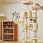 Taoqimiao Cat Tree, 71.7-Inch Cat Tower for Indoor Cats, Plush Multi-Level Cat Condo with 13 Scratching Posts, 2 Perches, 2 Caves, Hammock, 2 Pompoms,Beige MS013LM