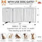 ZJSF Freestanding Panel Dog Gate for Indoor, Doorways,Stairs, or Hallways,Foldable Wooden White Pet Gates for House,Pet Gate for Dogs,Dog Fence, Puppy Gate,Support Feet Included,24 "Height-3 Panels