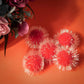VAPKER 30 Pcs Cat Ball Toys Sparkle Balls Extra Large 2 Inch Cat's Favorite Chase Glitter Ball Glitter Tinsel Pom Poms Balls Red Color