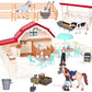 Horse Club Riding Arena 71-Piece, Horse Stable Toys Playset, Farmmer Figures,Farm Animal Figurine, Coffee Shop, Barn with Fence Toys for 3-7 Years Old Kids Boys Girls Toddlers