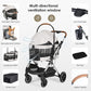 T6 Luxury Pet Stroller for Medium Dogs Up to 66lbs or 2 Small Pets – 3-in-1 Dog & Cat Stroller with Removable Carrier, Foldable & Lightweight (Beige & Net Wall)