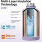 Insulated Water Bottle | Thickened Stainless Steel Vacuum Metal | Portable Sports Half Gallon Large Water Jug for Gym and Hiking with Straw, Carrier Bag, Handle Strap | BPA-Free 64 oz