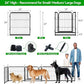 Dog Playpen Outdoor Extra Wide 16 Piece Panels Heavy Duty Dog Fence 24" Height Anti-Rust with Doors Portable for RV Camping Yard, Total 29FT, 68 Sq.ft, Snowy Black