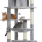 PAWZ Road Heavy Duty Cat Tree for Large Cats, 81 Inches Tall Cat Tower with 2 Perches, 2 Condos and Spacious Hammock, XL Extra Large Condo with 7 Scratching Posts for 20lb+ Adult Cats,Gray