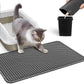 Cat Litter Mat - 23.2'' x 14.6'' Small Litter Trapping Mat, Easy to Clean Litter Box Mat, Waterproof, Urine-Proof, Non-Slip Kitty Litter Mats for Floor, Dark Gray