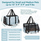 PETSFIT Soft-Sided Cat Carriers & Car Seats with Patent Safe Buckles, Clip-On Harness，18"x11"x11" Airline Approved Pet Carrier - 9 lbs Capacity (Cyan Blue)