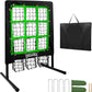 9 Hole Pitching Net, Heavy-Duty Baseball Net with Strike Zone for Pitching and Hitting, Height Adjustable Training Equipment with 9 Pocket Pitching Target for Baseball & Softball Practice
