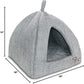 Pet Tent-Soft Bed for Dog and Cat by Best Pet Supplies - Gray Linen, 16" x 16" x H:14"