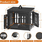 26" Heavy Duty Dog Crate Furniture for Small,Medium and Large Dogs,Rustic Wooden Dog Cage Kennel Indoor Furniture with Waterproof Top,Decorative Pet House Side End Table (Black)