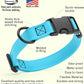 Dogline Biothane Waterproof Dog Collar with Quick Release Buckle Strong Coated Nylon Webbing with Odor- Proof for Easy Care Easy to Clean Fits Small Medium Large Dogs, Cyan Blue 1" W 15-25" L
