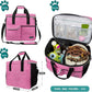 PetAmi Dog Travel Bag - Travel Pet Organizer with Food Container and Bowls, Perfect for Weekend Camping, Cat Diaper Bag (Pink, Large)
