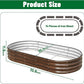 SnugNiture 6x3x1ft Raised Garden Bed Kit, Outdoor Oval Metal Garden Planter, Ground Planter Box for Gardening Vegetables Flowers, Brown