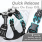 Eagloo Dog Harness Medium Sized Dog, No Pull Service Vest with Reflective Strips and Control Handle, Adjustable and Comfortable for Easy Walking, No Choke Pet Harness with 2 Metal Rings, Grey, M