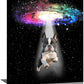Funny Dog Wall Art Canvas Boston Terrier Wall Decor Prints Framed Painting Bulldog Galaxy Pictures Gifts Artwork for Bathroom 12"x16"