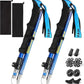 Trekking Poles Lightweight Collapsible Hiking Poles Folding Aluminum Walking Sticks 2 Pack Walking Sticks for Hiking