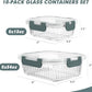 10 Packs Glass Meal Prep Containers with Lids, Glass Food Storage Containers Set, Airtight Lunch Containers, Microwave, Oven, Freezer and Dishwasher Safe, Gray