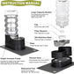RIZZARI Large Water Dispenser for Dogs: 9L Automatic Stainless Steel Gravity Raised Black Pet Feeder for Pet Dogs Indoor/Outdoor