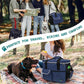 PetAmi Dog Travel Bag - Travel Pet Organizer with Food Container and Bowls, Perfect for Weekend Camping, Navy, Large