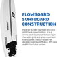 FLOWBOARD Surfboard Softboard Foam - Include (3) Fins 6’ Foot Leash and (2) Wood Stringers Inside Board Availalable in 6' and 7' Short Board and 8' Longboard