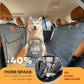 APetsPlanet Dog Car Seat Cover for Back Seat Hard Bottom - Waterproof Backseat Extender for Dogs - Pet Hammock for Car, Truck, SUV - Protector Bed with Mesh Window & Storage - Black, with Door Covers