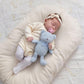 100% Organic Cotton Baby Toys Blue Teddy Bear 6.5" Stuffed Animals for Newborn
