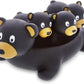 DolliBu Black Bear Animal Bath Toys - Family Animal Water Squirter for Kids, 4-Piece Kid and Baby Bathtub Toys, Fun Bath Time Children, Floating Bath Tub Decor, Rubber Animal Bath Toys, Squirt Toys