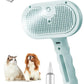 Pet Grooming Steam Brush, Pet Spray Hair Removal Comb, Anti-Static, Rechargeable, Comfortable Grip, for Dogs & Cats, Spray Hair Removal Comb, Steam Brush for Shedding & Grooming, Green