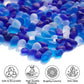 Sea Glass Stones - 2.9LB/46.4oz Blue Mixed Frosted Glass Pebbles Gemstones - Perfect for Aquarium Rocks, Fish Tank Gravel, Vase Fillers, Seaglass DIY Crafts, and Home Decor