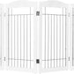 Spirich Free Standing Foldable Wire Pet Gate for Dogs, 80 Inches Extra Wide, 30 Inches Tall 4 Panels Dog Gate for The House, Doorway, Stairs, Pet Puppy Safety Fence, Sliver White