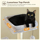 62-Inch Cat Tree for Indoor Cats, Large Cat Tower with Scratching Posts for Large Cats, 2 Bigger Plush Condos, Padded Platform, Soft Cat Bed and Scratching Pad, 2 Pompoms, Gray
