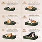 EHEYCIGA Orthopedic Dog Bed for Medium Dogs, Waterproof Memory Foam Medium Dog Beds with Sides, Non-Slip Bottom and Egg-Crate Foam Pet Couch Bed with Washable Removable Cover, Dark Green