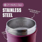 BlenderBottle Sport Insulated Stainless Steel Shaker Bottle with Wire Whisk, 24-Ounce, Plum – Protein Shakes & Hydration for Athletes & Fitness Enthusiasts, Easy Mixing, Keeps Drinks Cold, Lockable Lid