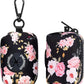 Petmolico Dog Poop Bag Holder Leash Attachment, Waste Bag Dispenser Zippered Pouch, Fits Any Leash, Includes Free Roll of Bags, 2 Packs - Pink Rose