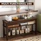 Shoe Bench Storage Rubberwood, Entryway Bench with 3-Tiers Height Adjustable, Shoe Rack Front Door Entrance Organizer for Hallway Living Room, Mudrooms, Walnut,31.5"