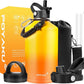 Water Bottle Insulated 32oz 40oz 64oz 128oz Straw Lid Spout Lid & 3 Lids, Leak Proof, Vacuum Insulated,Stainless Steel Water Bottle Wide Mouth for Sports, Gym or Office