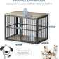 43'' Dog Crate Furniture with 3 Doors, XL Wooden Crate End Table, Heavy Duty Indoor Puppy Cage Kennel for Medium to Large Dogs, Multiple Units Can be Combined
