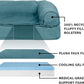 Furhaven Cooling Gel Dog Bed for Large Dogs w/ Removable Bolsters & Washable Cover, For Dogs Up to 125 lbs - Plush & Suede Sofa - Deep Pool, Jumbo Plus/XXL