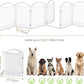 BHG Metal No-Assembly Freestanding Dog Gate with Door Walk Through, Extra Wide 144", Extra Tall 32" Pet Gate, Accordion Puppy Folding Playpen Dog Fence, with 2PCS Support (White, 6 panesl)