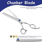 7'' Dog Grooming Scissors CNC 440C Blades Sharp and Durable Polished Chunker Dog Shears with Blue Diamond Adustable Screws Easy to Use for Groomer and Home User