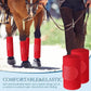 Set of 4 Horse No Bow Bandage 3D Contoured Standing Wrap Bandages Stable Nylon Horse Leg Wraps for Helping Prevent Horse from Tendon Damage and Keep Horses Clean and Safe(Red)