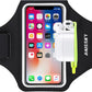 Running Armband with Earphone Bag Cell Phone Armband for iPhone 16 15 Pro 14 Plus 13 11 XR XS, Galaxy S24/S10 Water Resistant Sports Phone Holder Case & Zipper Slot Car Key Holder for 6.9 inch Phone